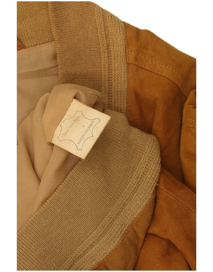 Vintage muška bomber jakna od brušene kože UK 44 2XL smeđa koža