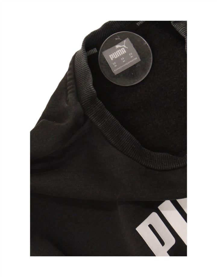 PUMA Womens Graphic Sweatshirt Jumper UK 14 Medium Black