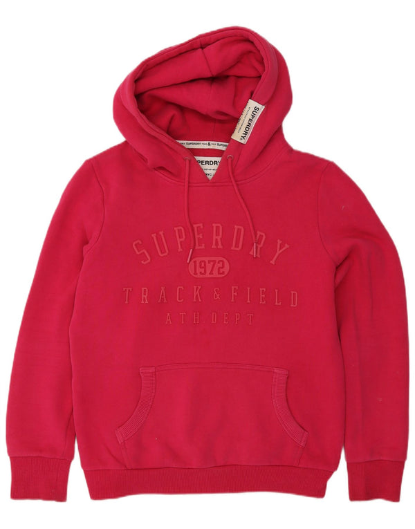 Superdry ženska majica s kapuljačom s kapuljačom UK 12 Srednje ružičasti pamuk