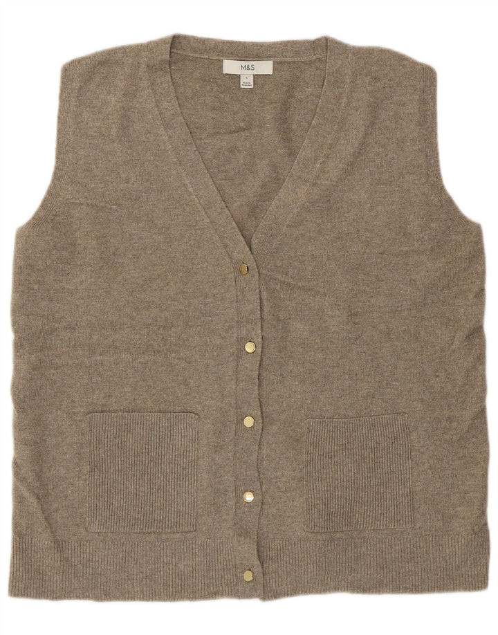 Marks & Spencer ženski kardigan pulover bez rukava UK 16 veliki sivi