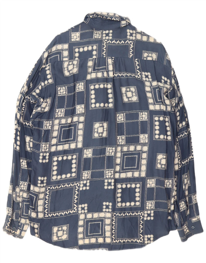 VINTAGE muška košulja velika tamnoplava geometrijska