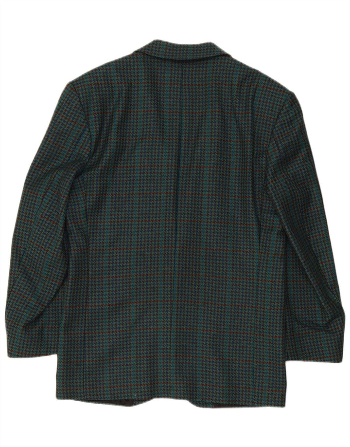 Vintage muška jakna sa 2 gumba IT 46 Mala zelena nova vuna s houndstooth