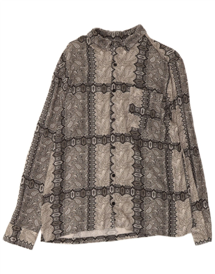 TOPMAN muška košulja srednje siva paisley viskoza