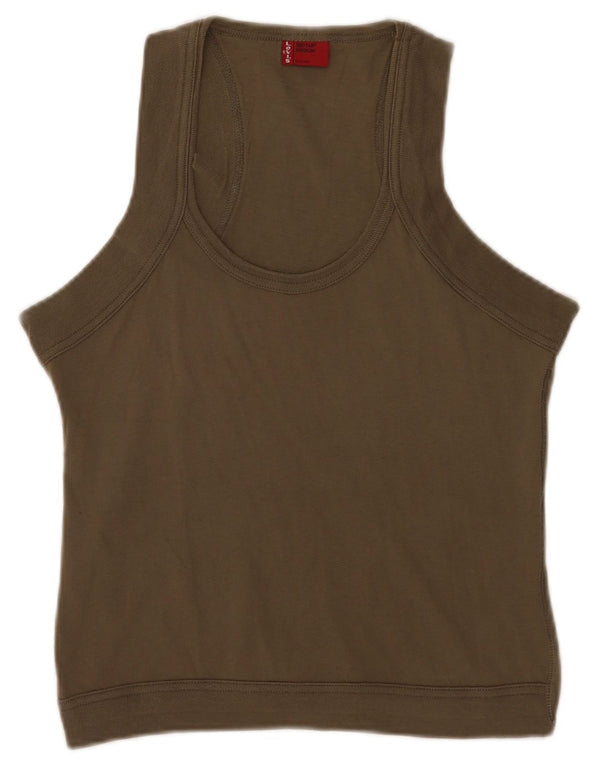 Levi's Womens Vest Top UK 12 Medium Khaki Cotton
