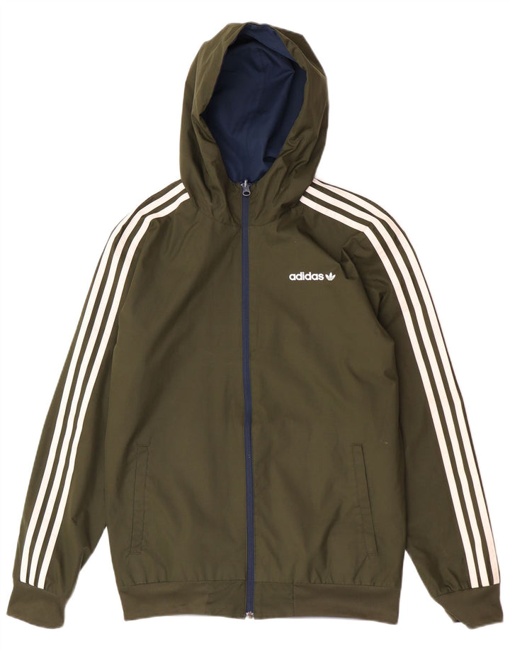 Adidas muška bomber jakna s kapuljačom UK 36 mala kaki poliester