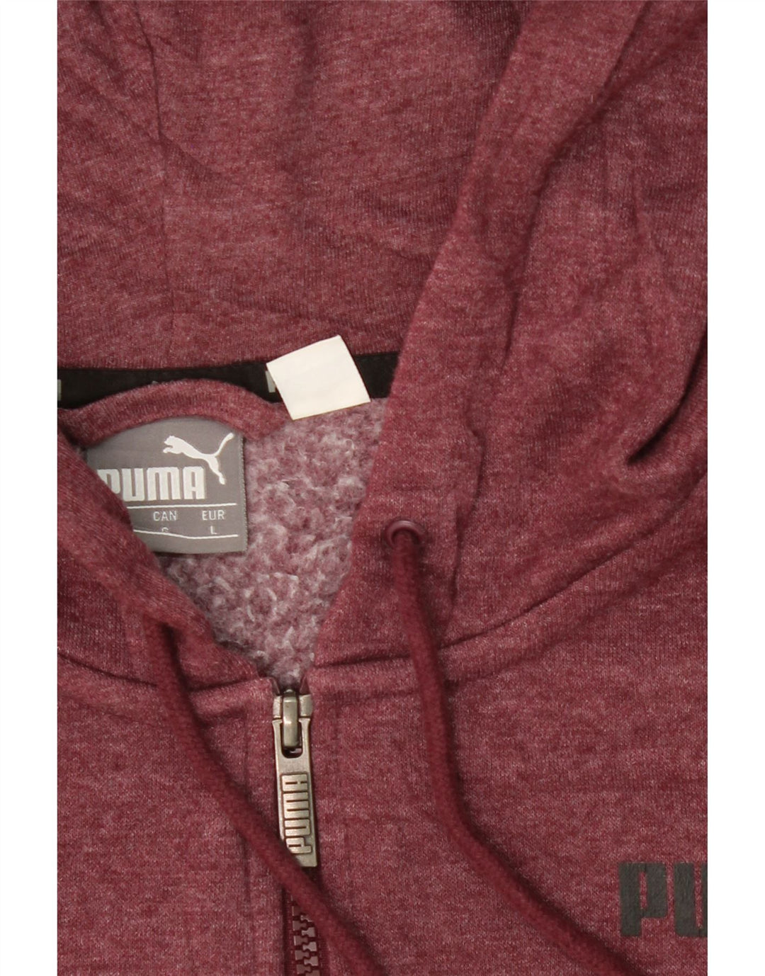PUMA Mens Zip Hoodie Sweater Large Burgundy Polyester Vintage Puma and Second-Hand Puma from Messina Hembry 