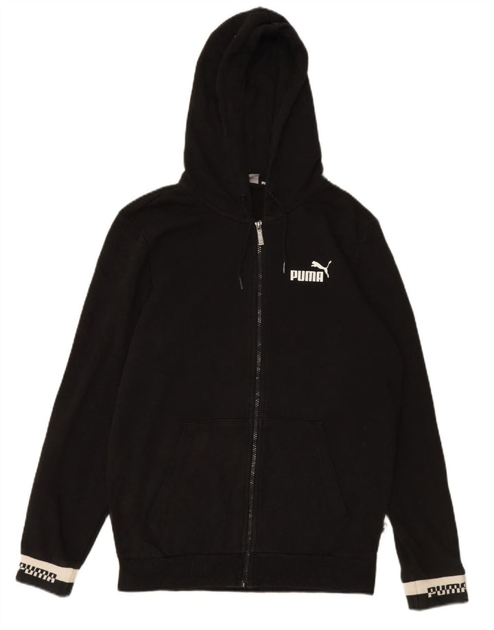 PUMA Mens Zip Hoodie Sweater Small Black Cotton