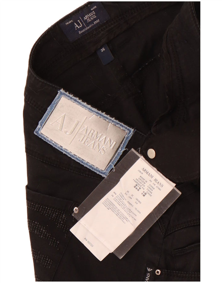 Armani ženske uske skraćene hlače W35 L25 crni pamuk