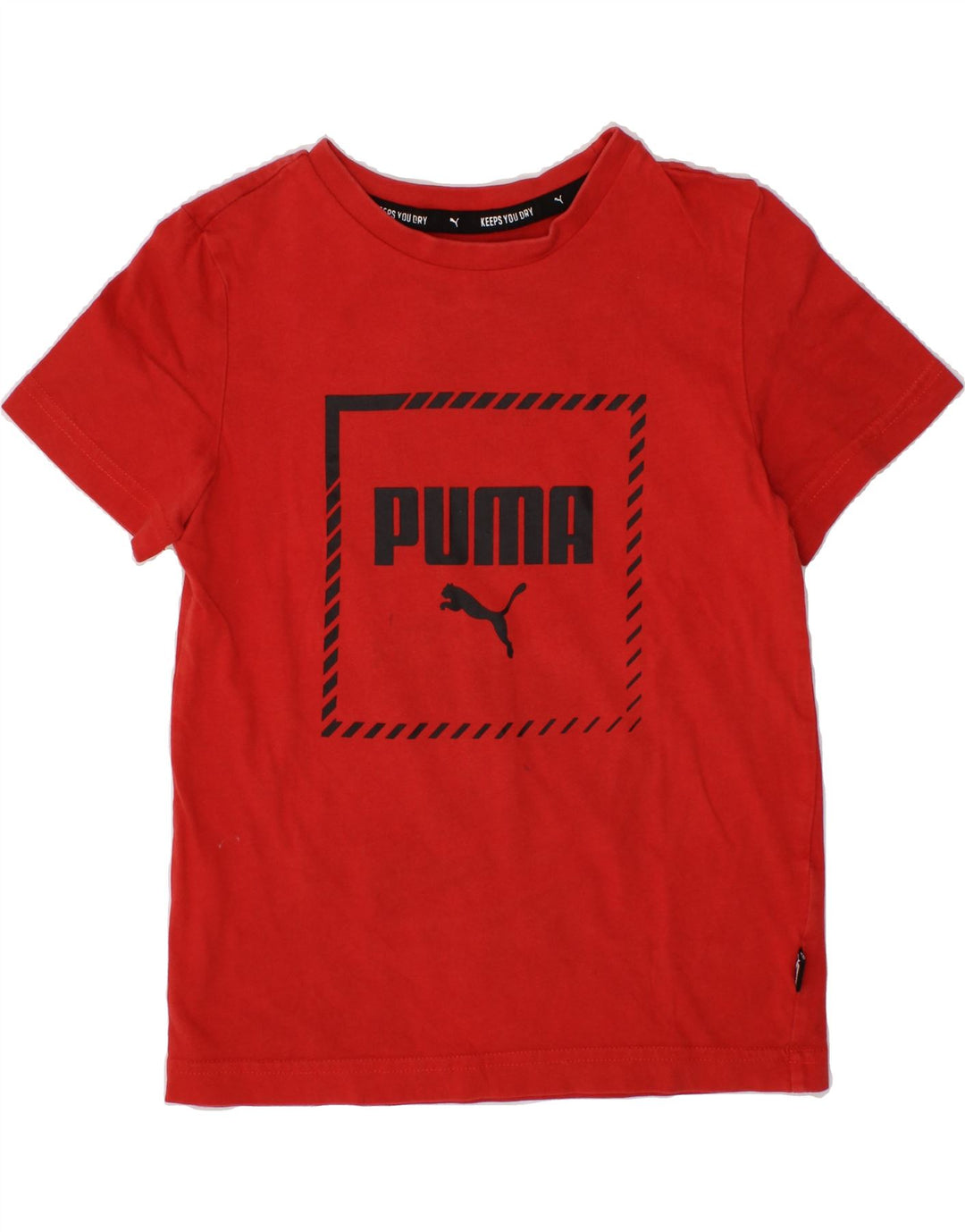 PUMA Boys Graphic T-Shirt Top 7-8 Years Red Vintage Puma and Second-Hand Puma from Messina Hembry 