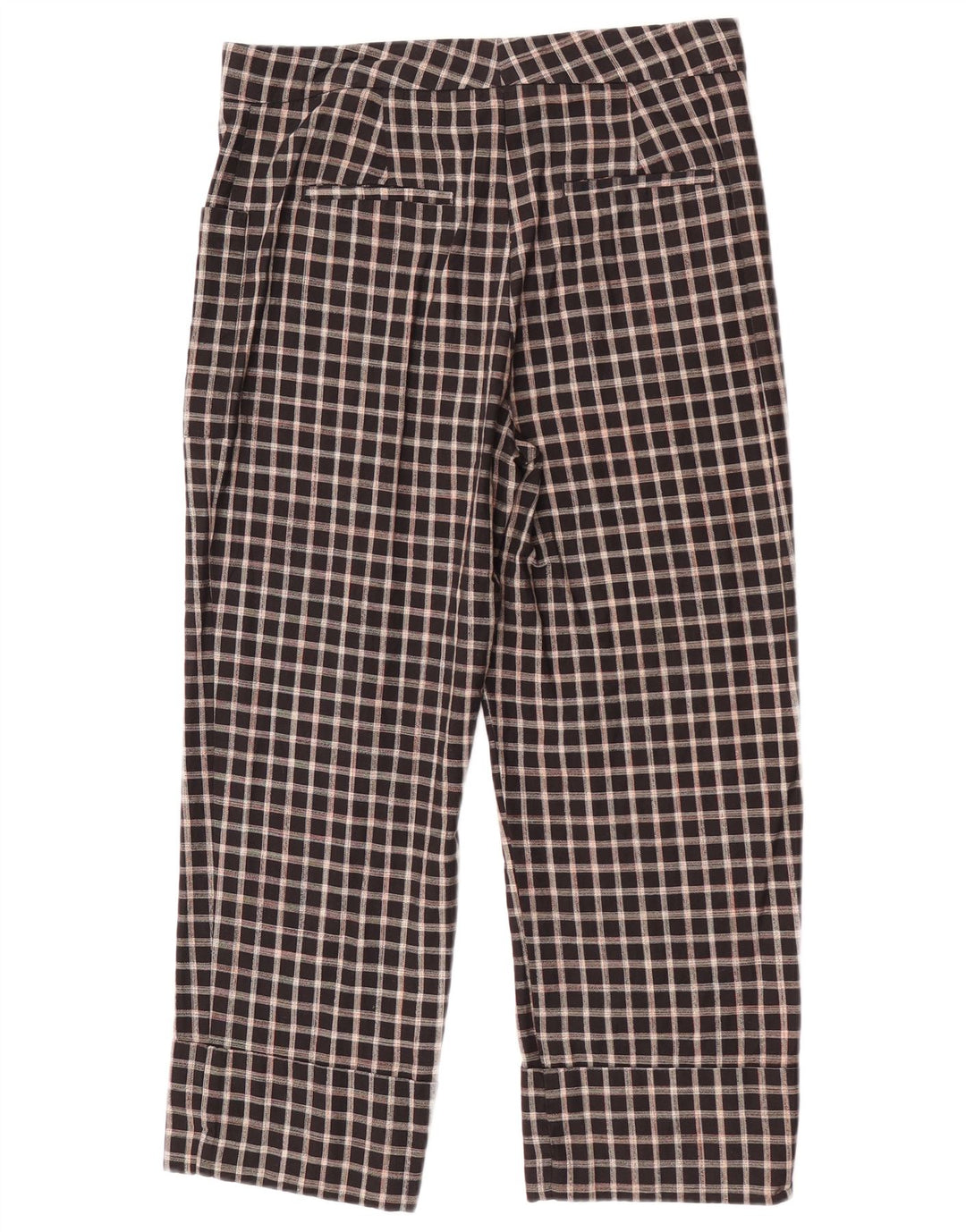 Zara ženske skraćene hlače srednje veličine W28 L23 crni karirani pamuk