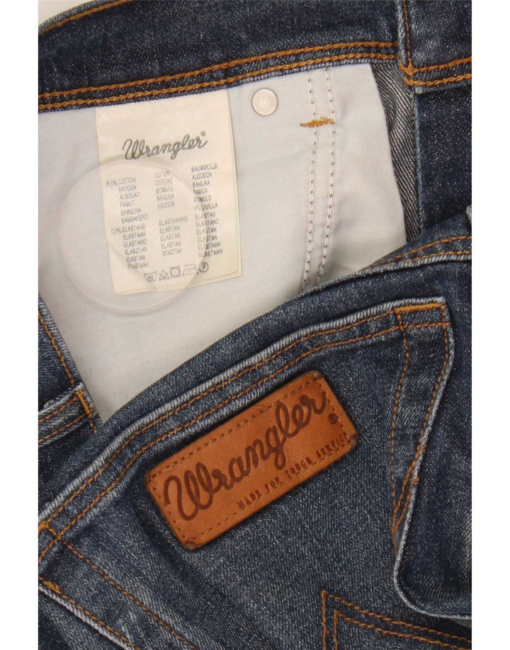 Wrangler muške rastezljive traper kratke hlače W33 srednje plavi pamuk