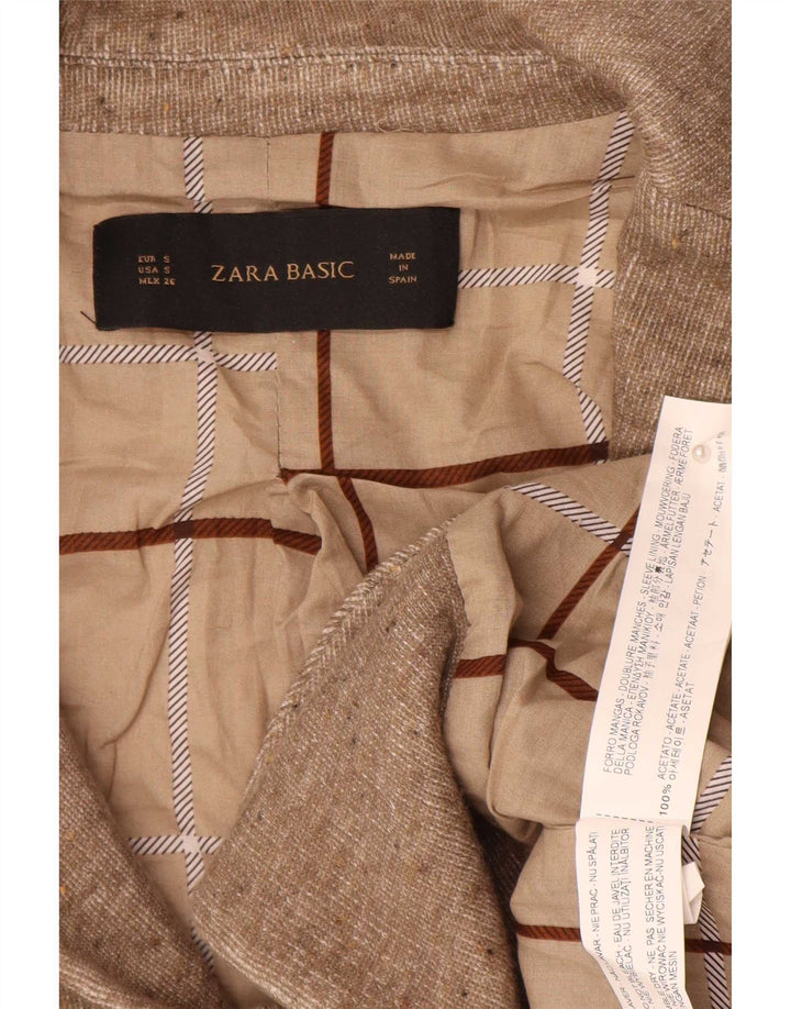 Zara ženski sako sa 1 gumbom UK 10 malih smeđih flekastih acetata
