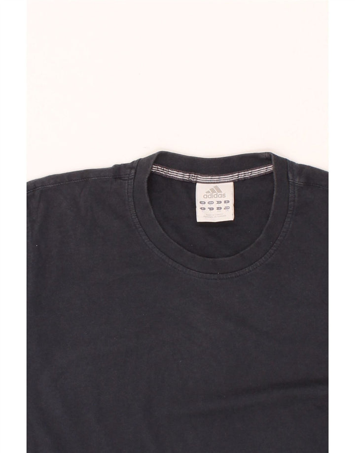 ADIDAS Mens T-Shirt Top Large Navy Blue Cotton Vintage Adidas and Second-Hand Adidas from Messina Hembry 
