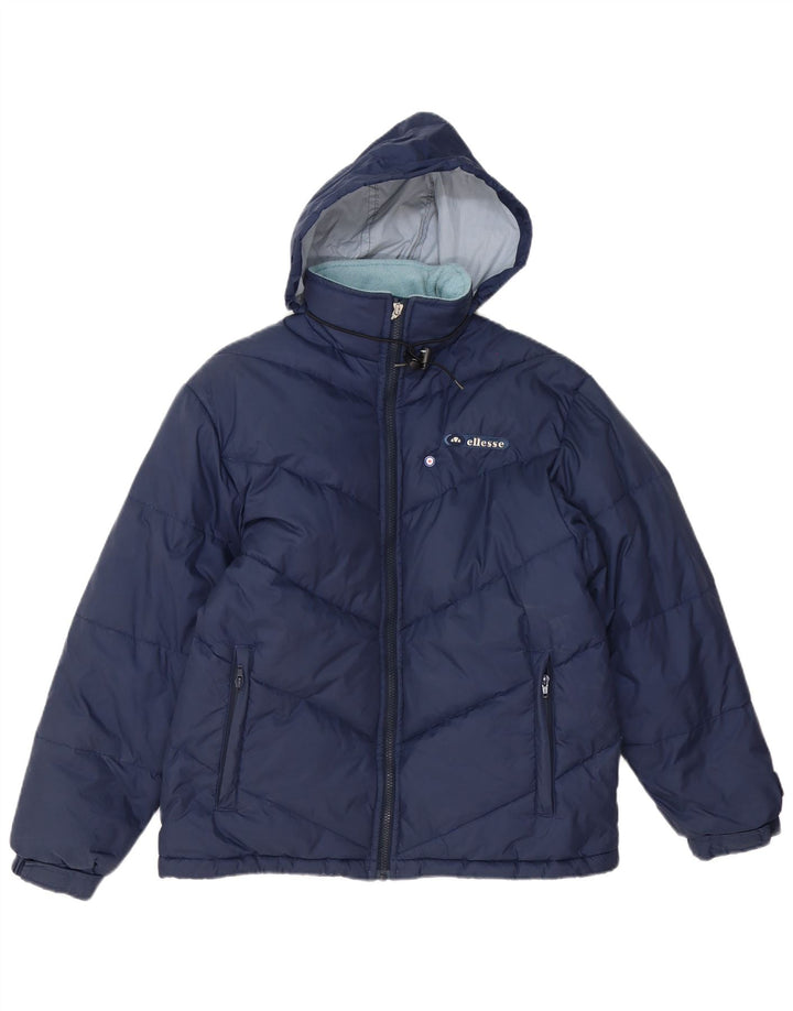 Ellesse ženska podstavljena jakna s kapuljačom UK 12 Medium tamnoplavi poliester