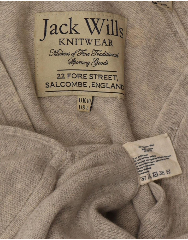 Jack Wills Ženski kardigan pulover UK 10 Mala siva vunena
