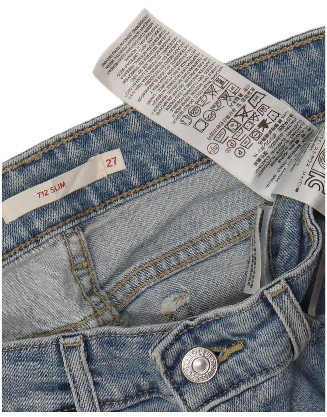 Levi's ženske 712 uske traperice W27 L30 plavi pamuk