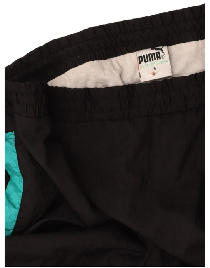 PUMA Mens Tracksuit Trousers Joggers Large Black Nylon