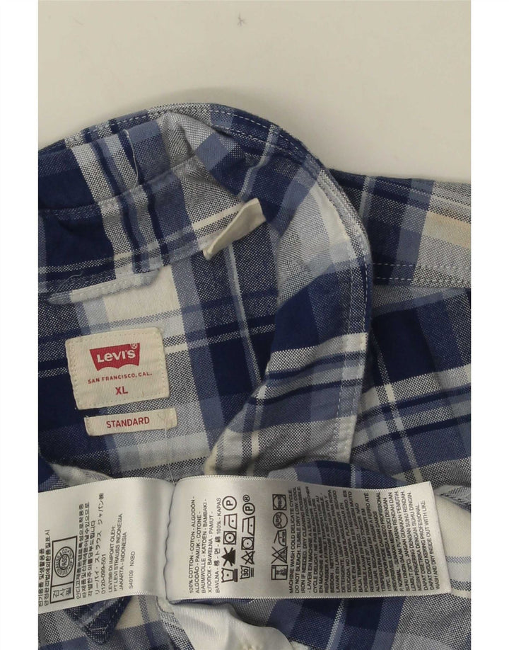 Levi's standardna muška flanelska košulja XL plavi karirani pamuk