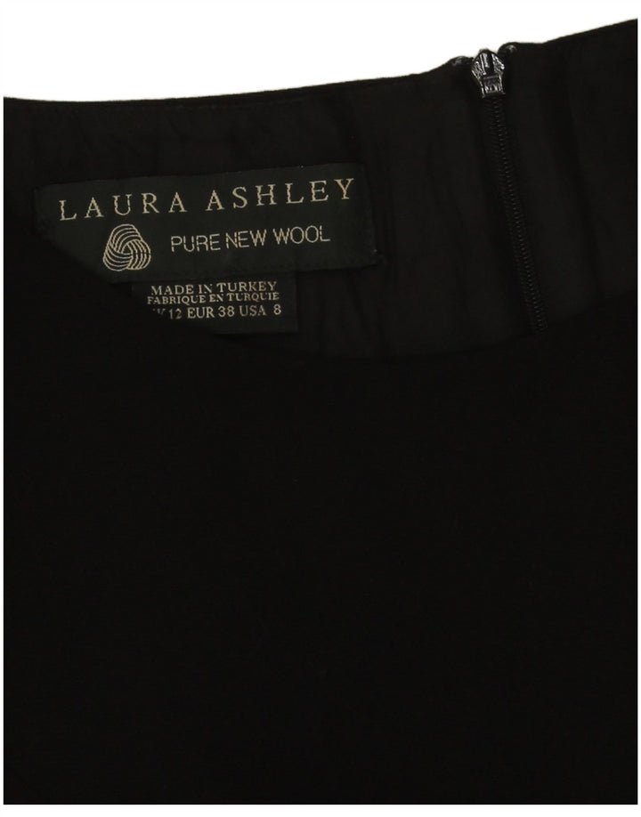Laura Ashley ženska plašt haljina UK 12 srednje crna nova vuna