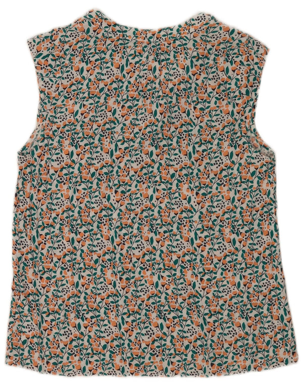 Crew Clothing Top ženska bluza bez rukava UK 10 Mala bijela cvjetna viskoza
