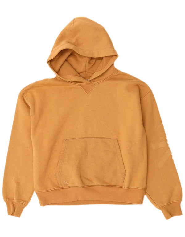 CALVIN KLEIN JEANS Ženska prevelika majica s kapuljačom UK 10 Small Beige