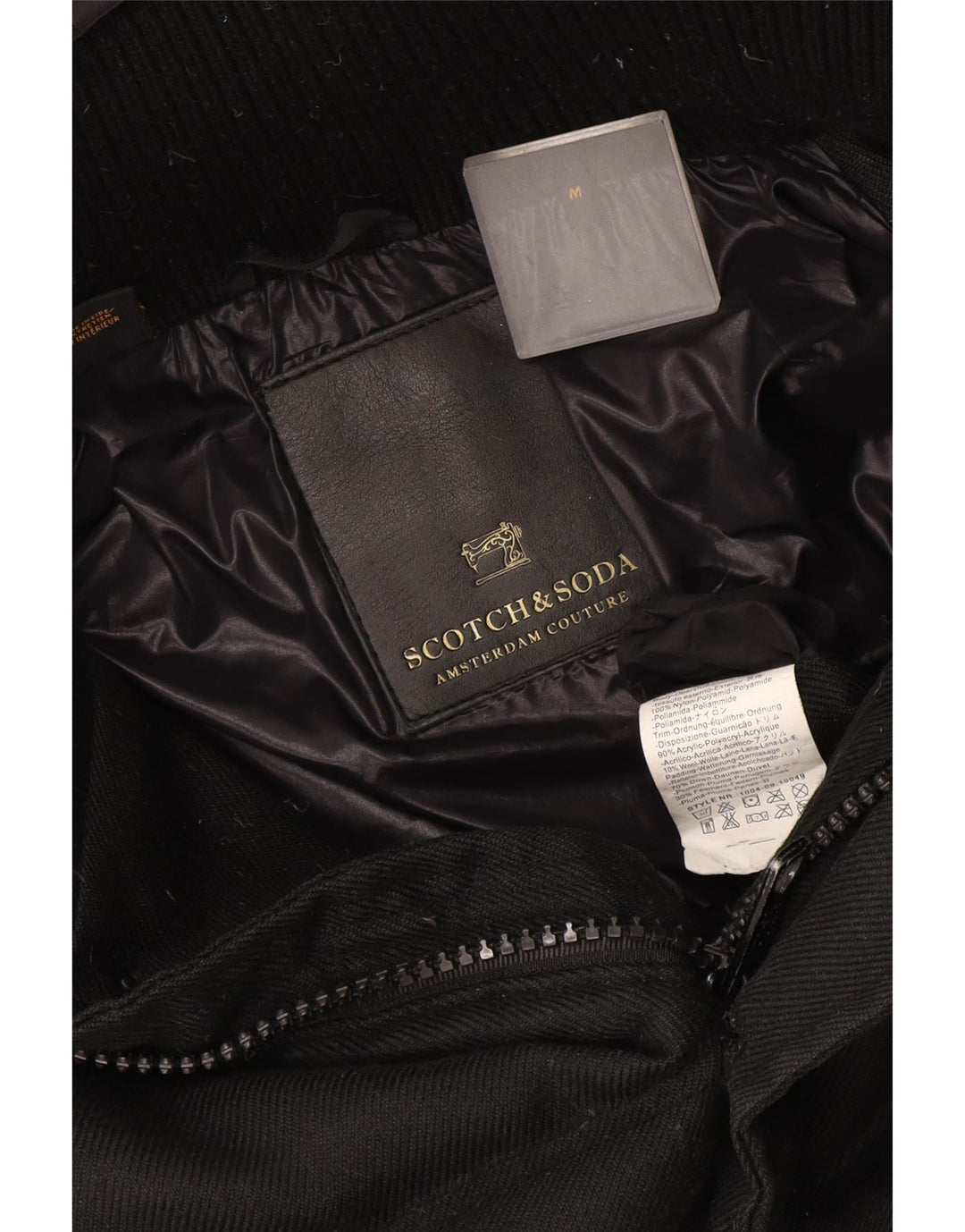 Scotch & Soda muška podstavljena jakna s kapuljačom UK 38 Srednji crni najlon