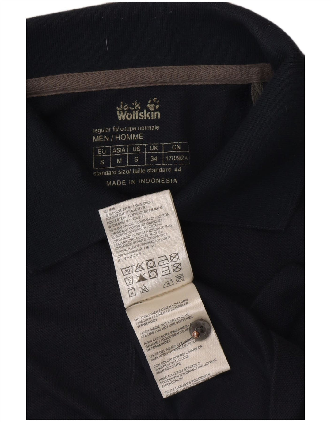 JACK WOLFSKIN Muška polo majica UK 34 Mala tamnoplava poliester