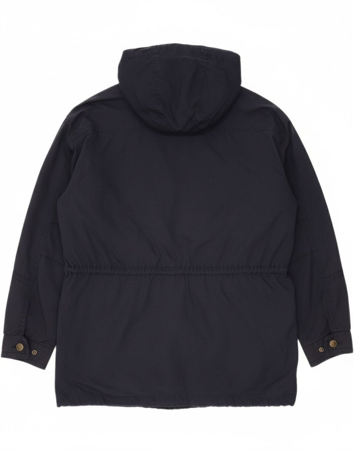 BRUGI Womens Oversized Hooded Parka Jacket IT 46 Large Navy Blue