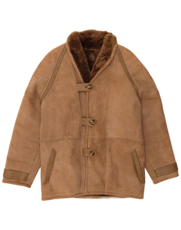 Vintage ženski kaput od šišmiša IT 48 XL Smeđe ovčice