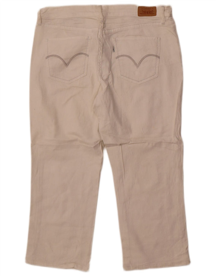 Levi's ženske Capri traperice US 12 Large W32 L22 Bijeli pamuk
