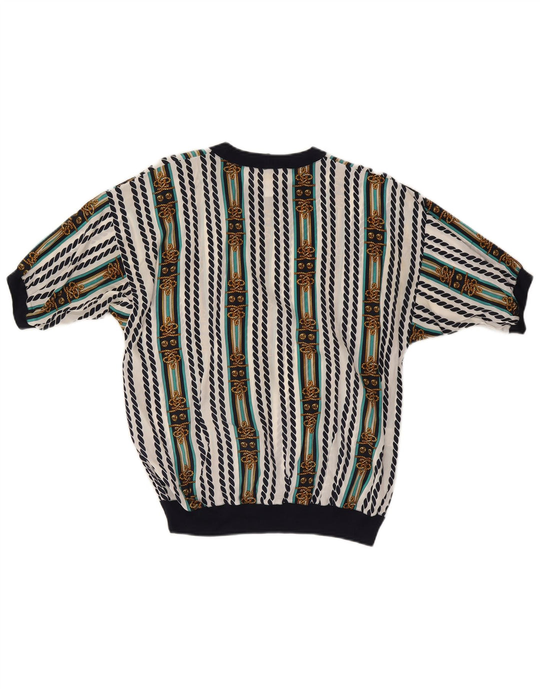 ENNEDI gornji dio ženske bluze UK 12 srednje bijele pruge acetat