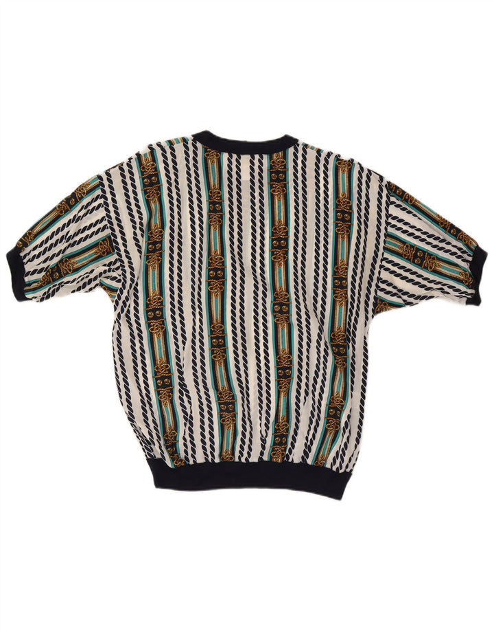 ENNEDI gornji dio ženske bluze UK 12 srednje bijele pruge acetat