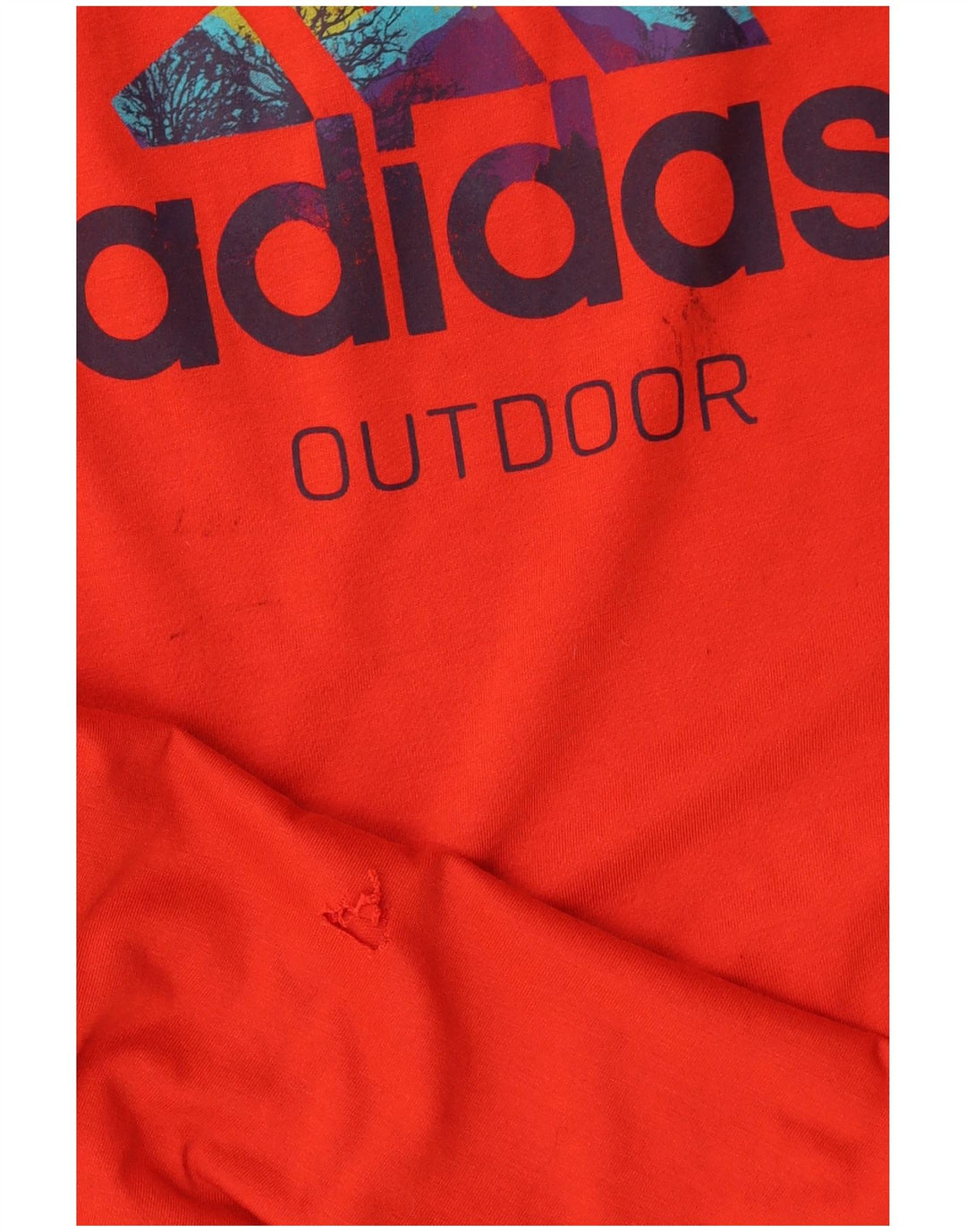 Adidas muška grafička majica dugih rukava UK 40/42 Srednje crvena poliester
