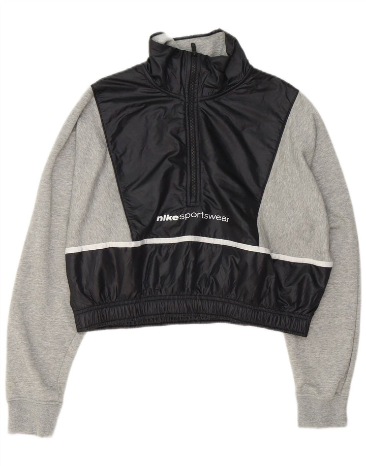 Nike ženska prekomjerna majica s kratkim rukavima UK 10 Small Grey Colourblock