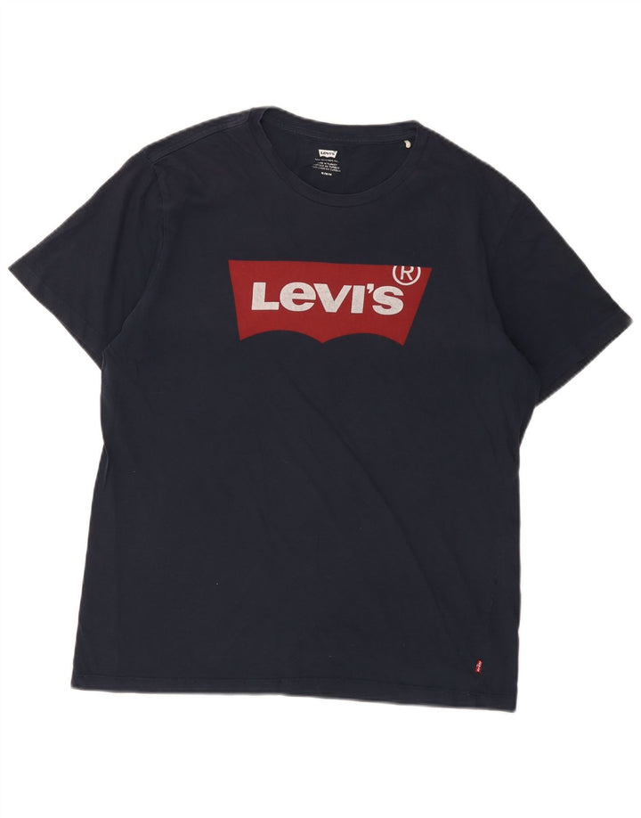 Levi's muška majica kratkih rukava s grafičkim motivima, srednje tamnoplavi pamuk