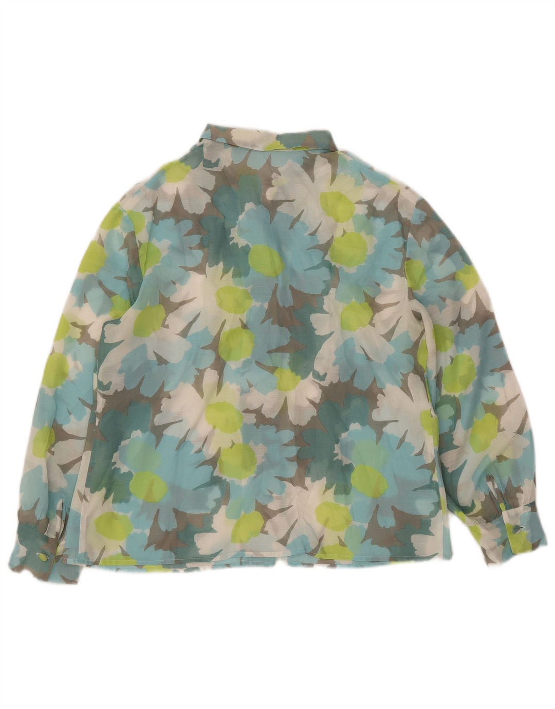 VINTAGE Ženska košulja bluza 3/4 rukava UK 14 Veliki raznobojni cvjetni