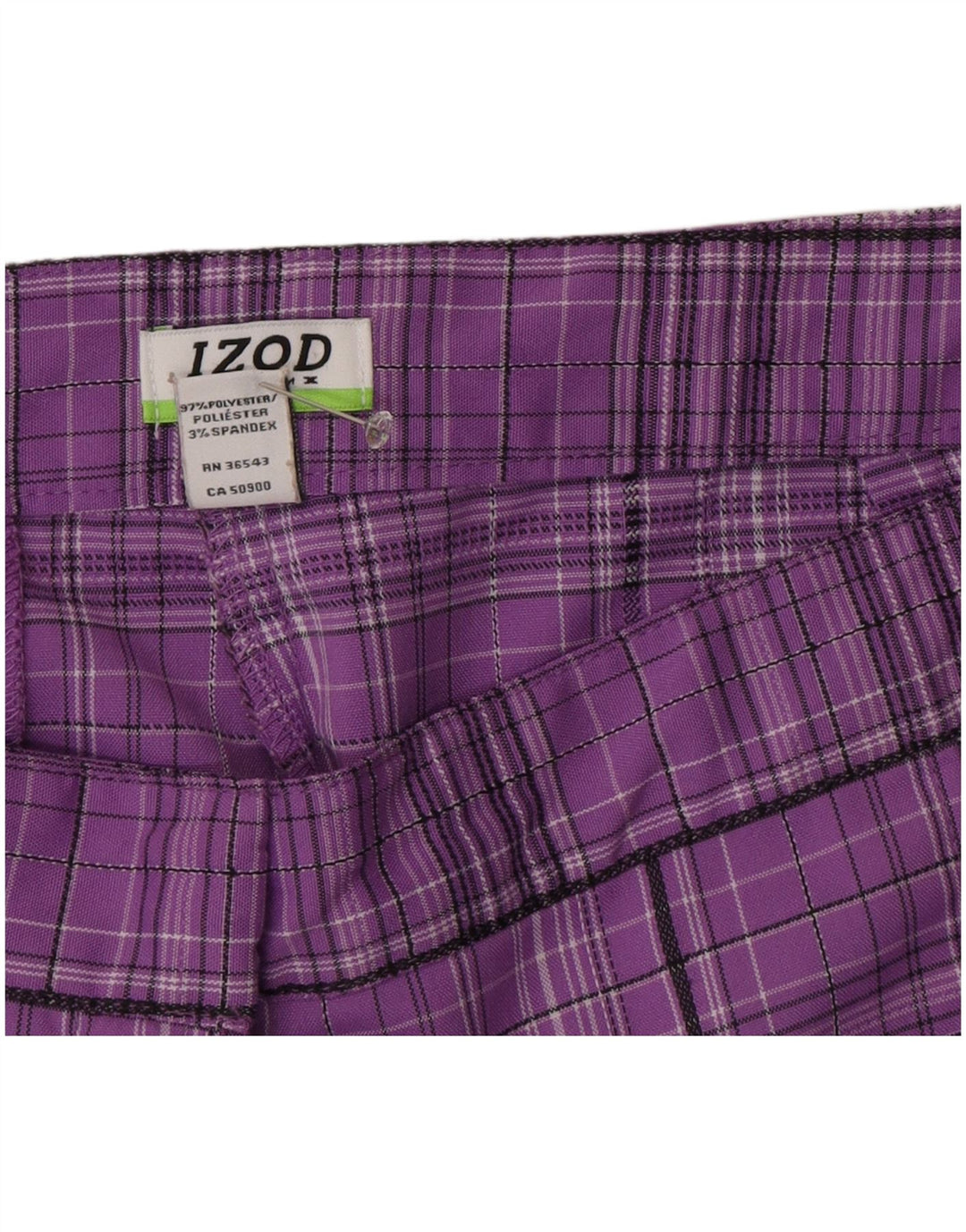 Izod ženske bermude US 16 2XL W34 ljubičasti karirani poliester