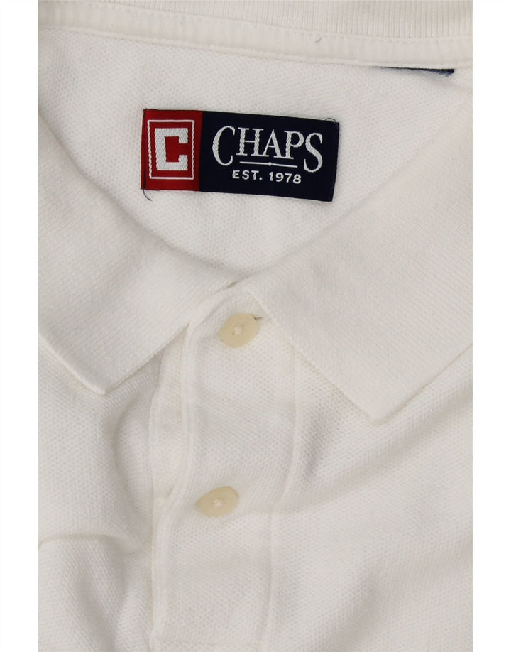 CHAPS Mens Polo Shirt Large White Vintage Chaps and Second-Hand Chaps from Messina Hembry 