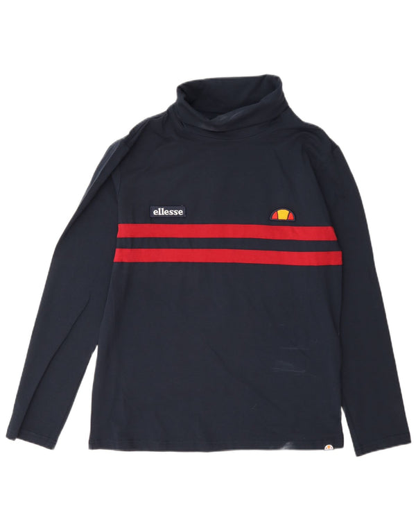 Ellesse ženska majica dugih rukava UK 16 Veliki tamnoplavi pamuk u blokovima boja