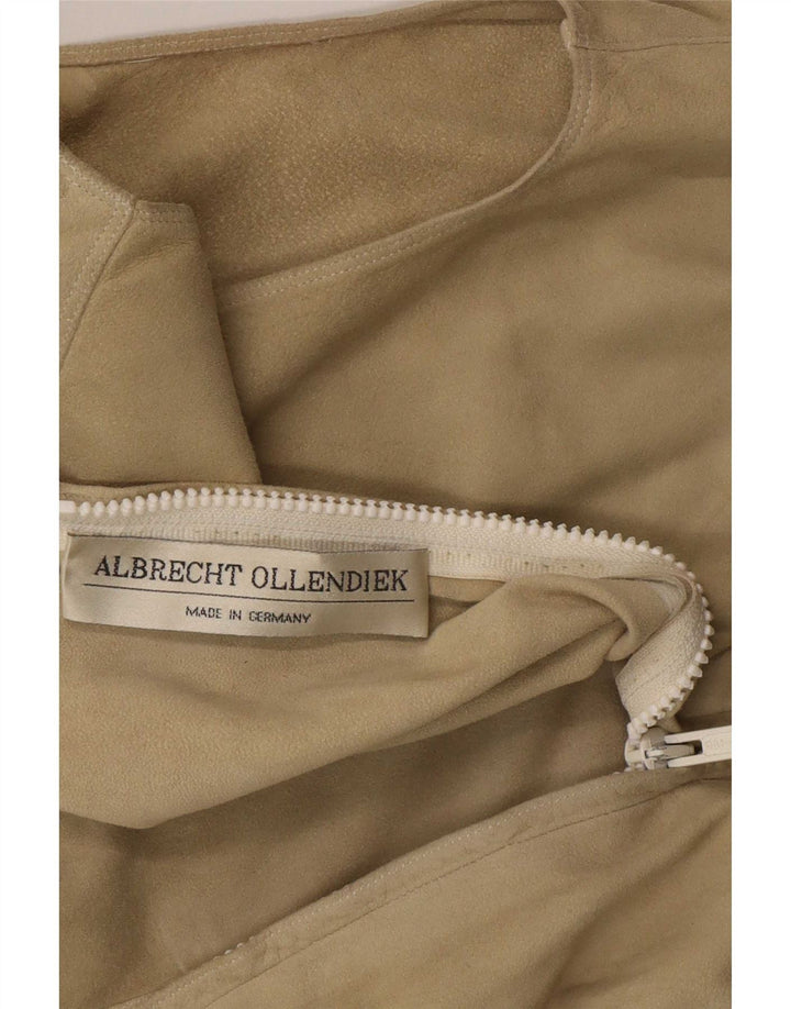 Vintage ženska bluza od brušene kože UK 10 Small Beige