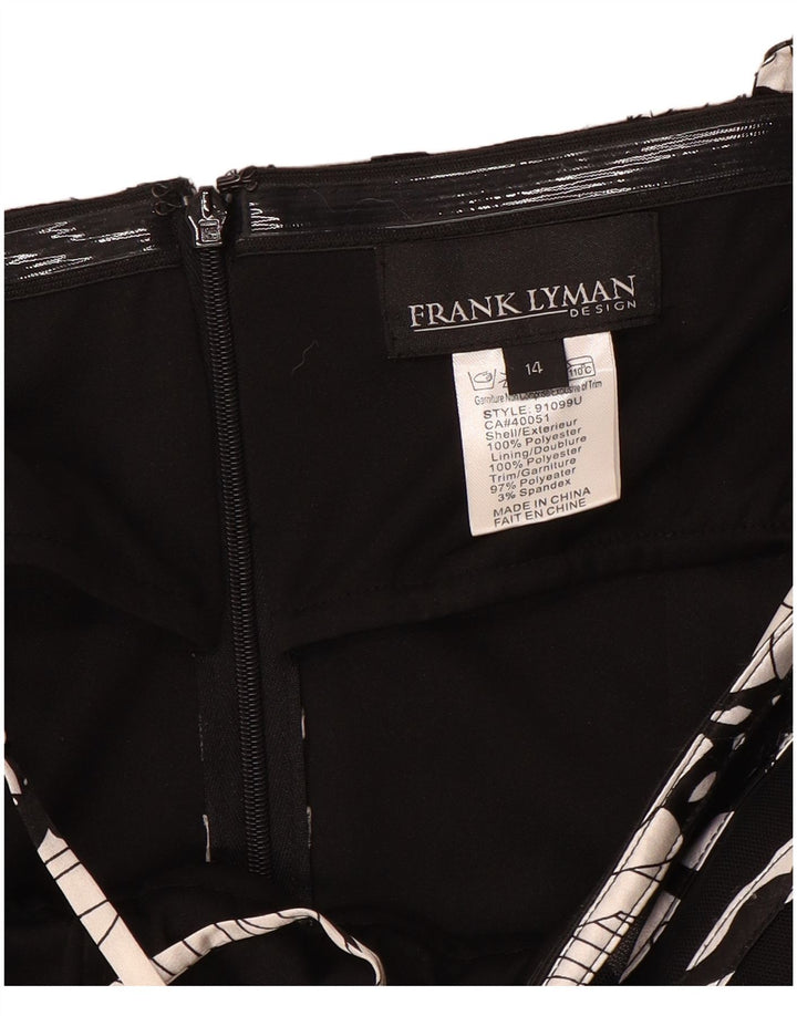 FRANK LYMAN Ženska slip haljina UK 14 Srednji crni prugasti poliester