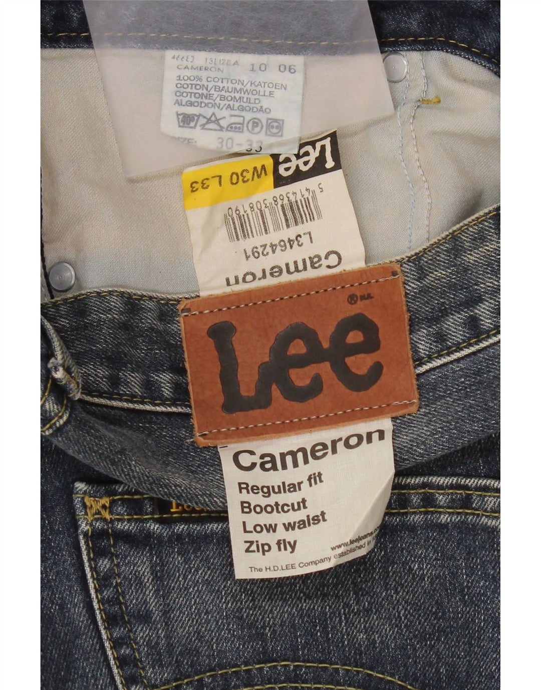 Lee Cameron ženske traperice s niskim strukom Regular Fit Bootcut W30 L33 Plavi pamuk