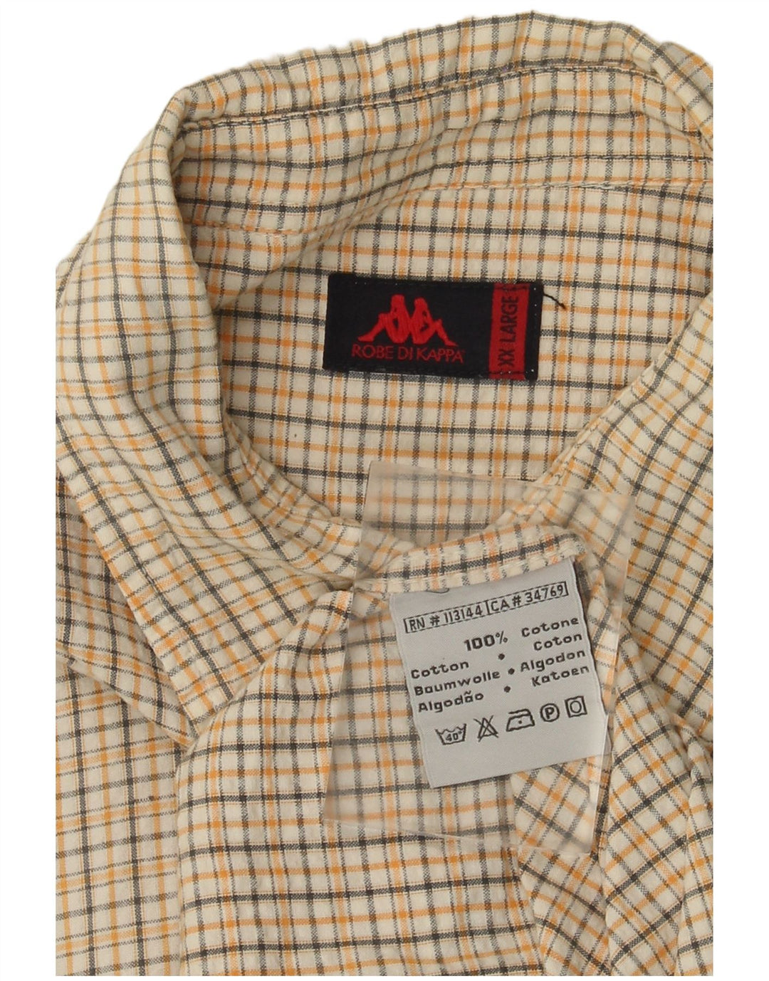 KAPPA muška košulja kratkih rukava 2XL bijeli karirani pamuk