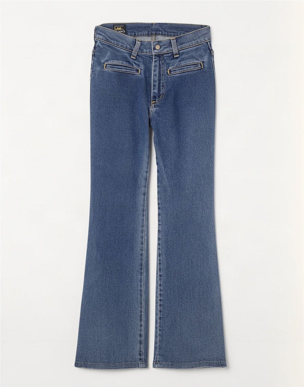 Ženske traperice Lee Bootcut W26 L31 plavi pamuk