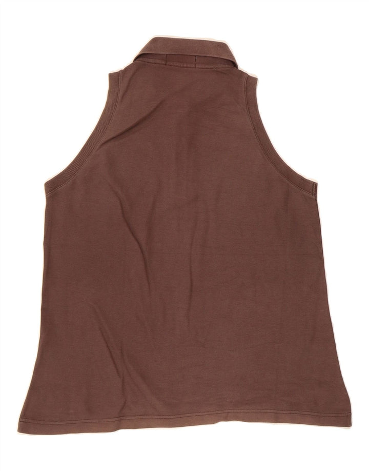 FILA Womens Sleeveless Polo Shirt US 10 Large Brown Vintage Fila and Second-Hand Fila from Messina Hembry 