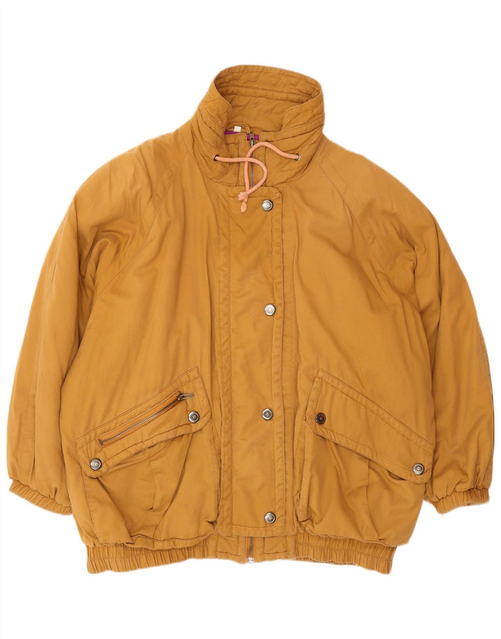 VINTAGE ženska prevelika vjetrovka jakna IT 42 srednje smeđi pamuk