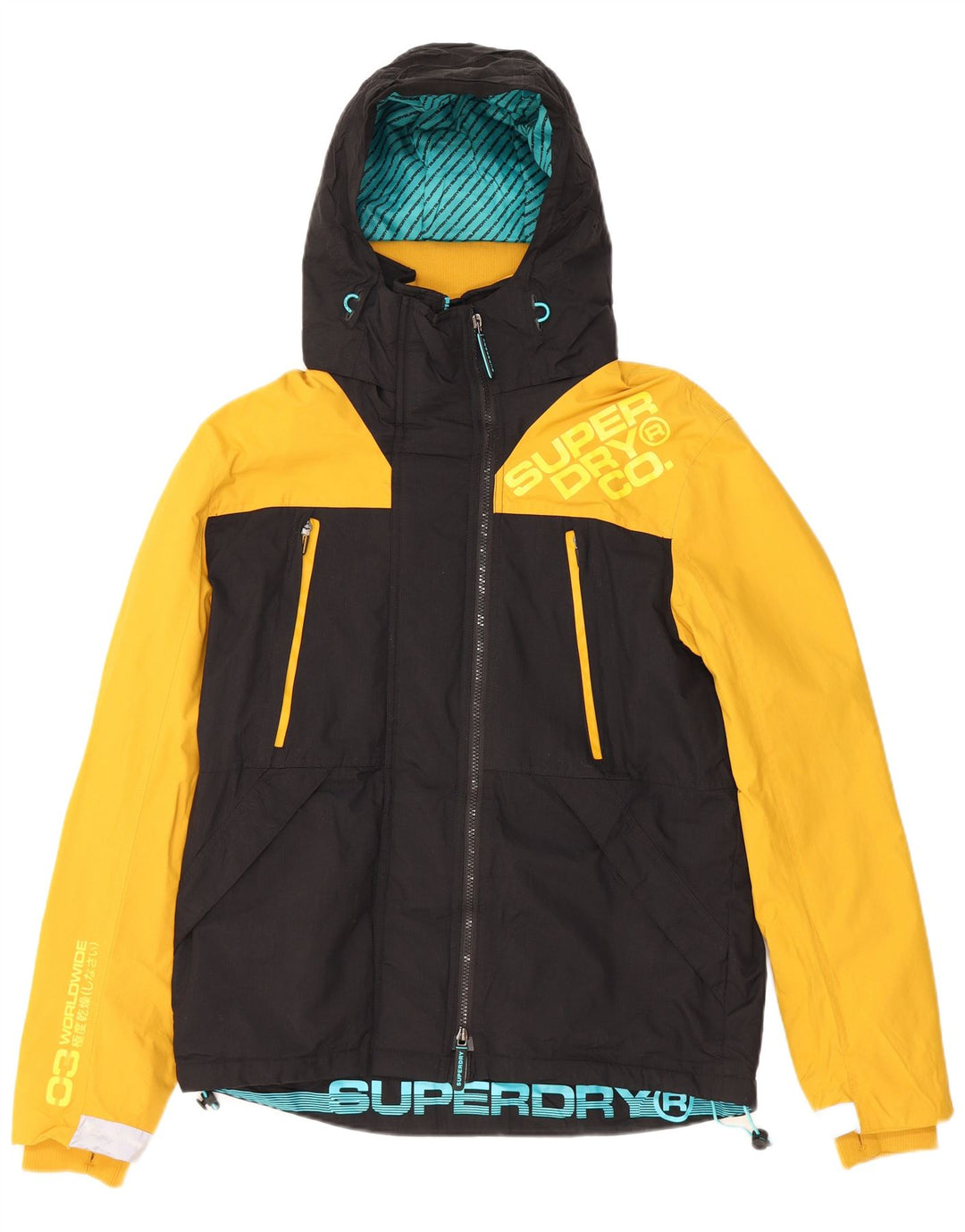 SUPERDRY muška grafička vjetrovka jakna UK 38 srednje crne boje