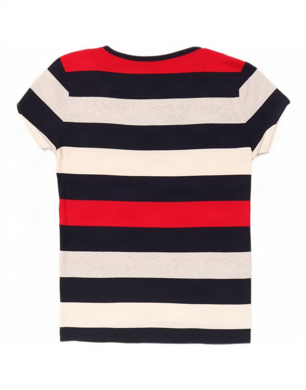 Tommy Hilfiger Ženska majica kratkih rukava UK 14 Veliki tamnoplavi prugasti pamuk