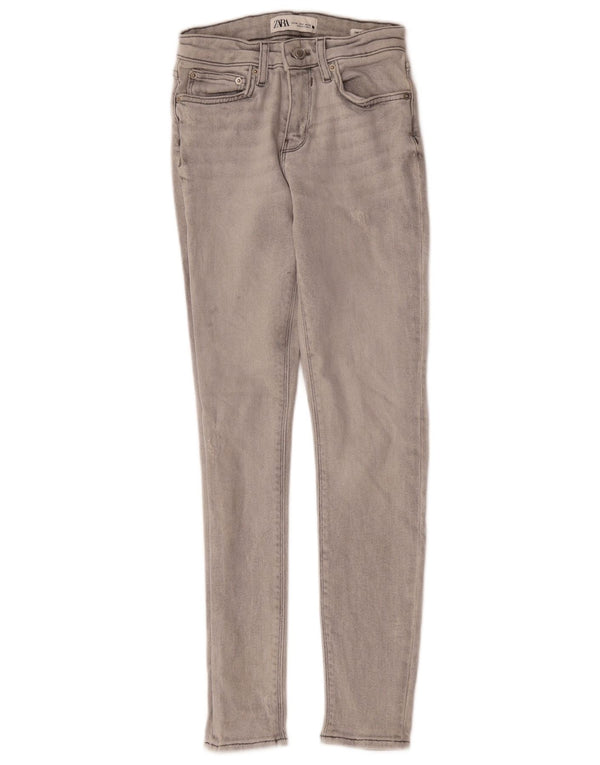 Zara ženske uske traperice EU 36 XS W26 L27 sive 80-ih