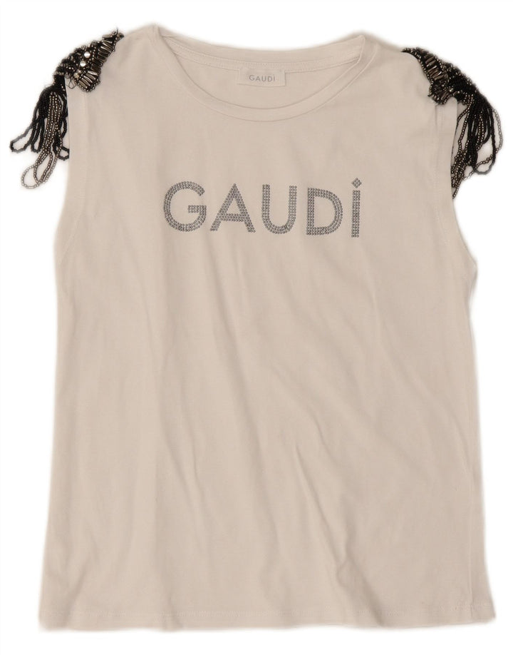 Gaudi ženski grafički prsluk UK 10 Small White